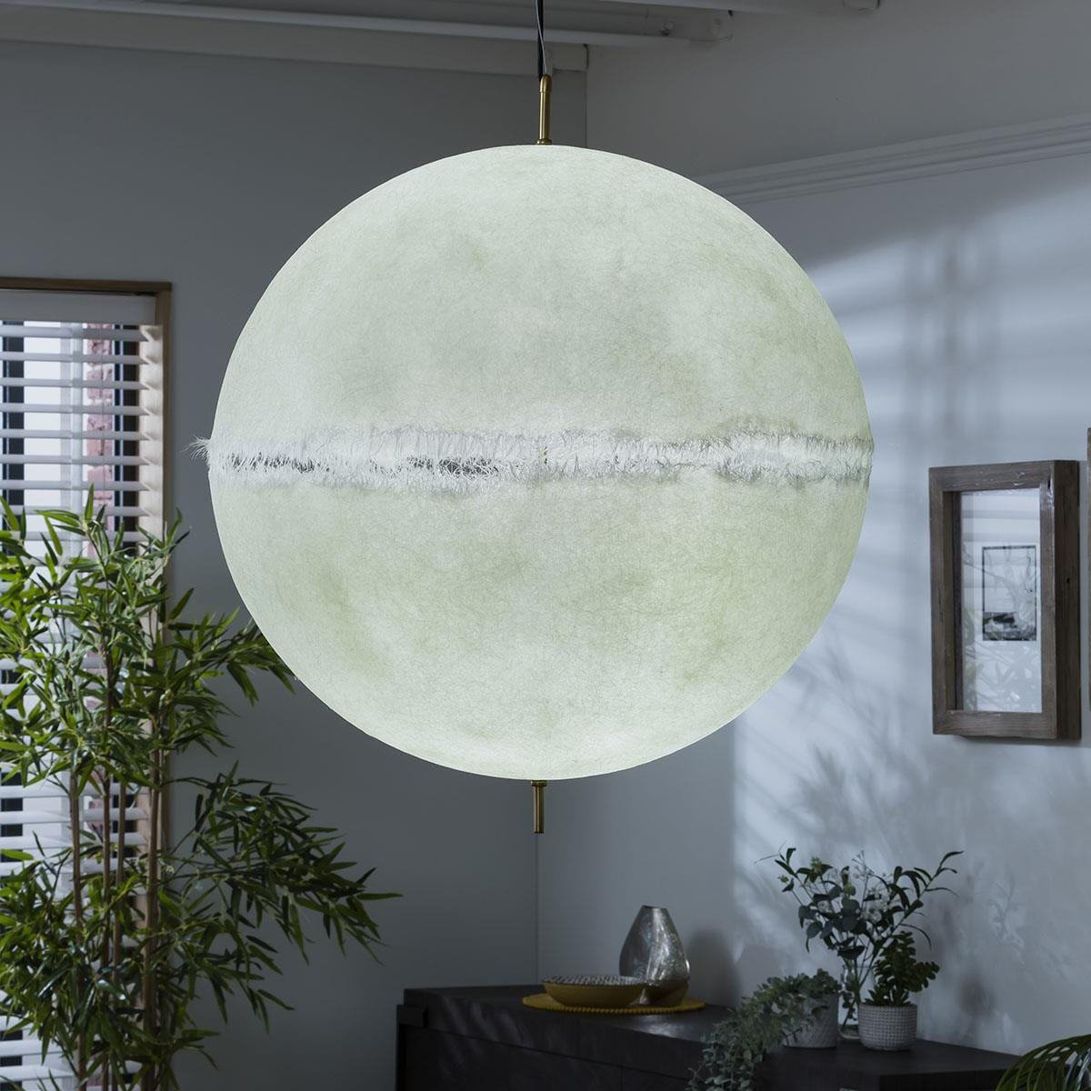 Quatropi Modern White Contemporary Moon Ball Ceiling Light Pendant - Large 70cm