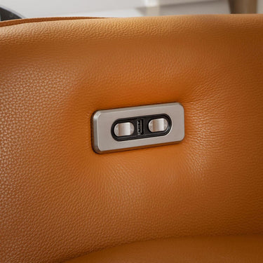Quatropi Modern Wing Back Electric Powered Recliner Armchair Orange Leather