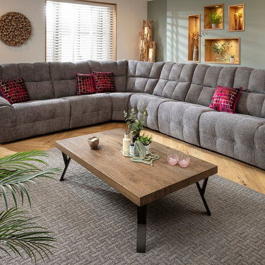 Quatropi Modern Wooden Coffee Table Dark Recliamed Oak 140cm x 70cm