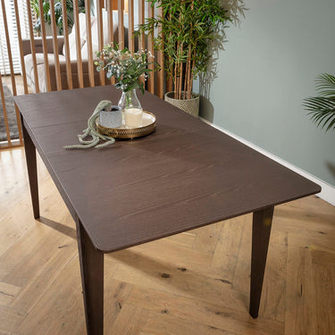 Quatropi Modern Wooden Extendable Dining Room Table Brown 130-168cm