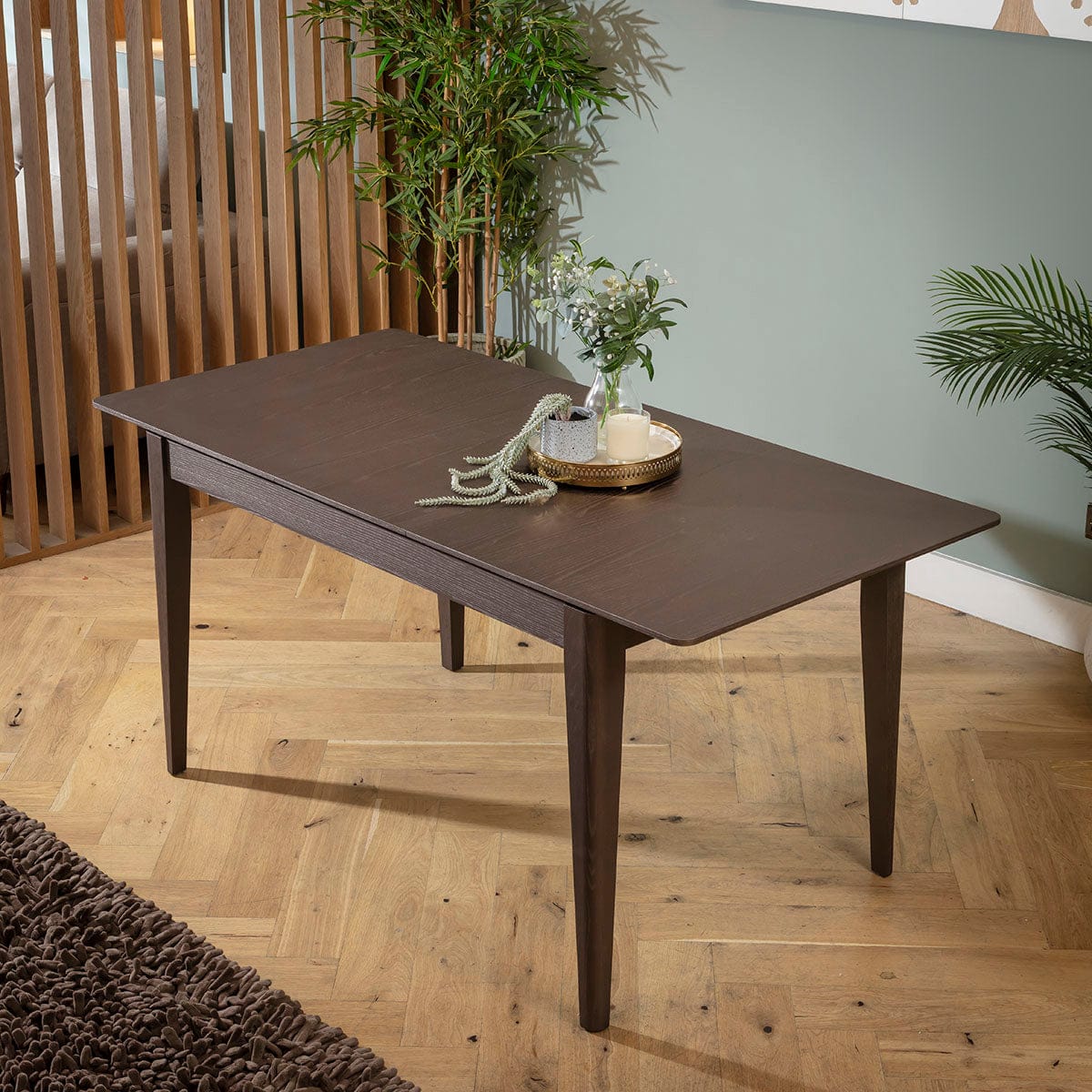 Eatingt Table Modern Wooden Extendable Dining Room Table Brown 130-168cm – Quatropi