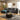 Quatropi Modular 3 Seater Modern Sofa Chaise Couch Footstool Black Fabric