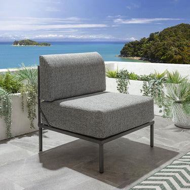 Quatropi Modular Garden Sofa 3 Seat Set Outdoor Patio Modern Grey Aluminium