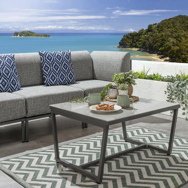 Quatropi Modular Garden Sofa 3 Seat Set Outdoor Patio Modern Grey Aluminium