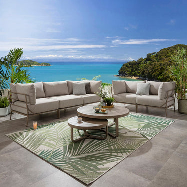 Quatropi Modular Outdoor Garden Sofa Set Aluminium Cream Beige