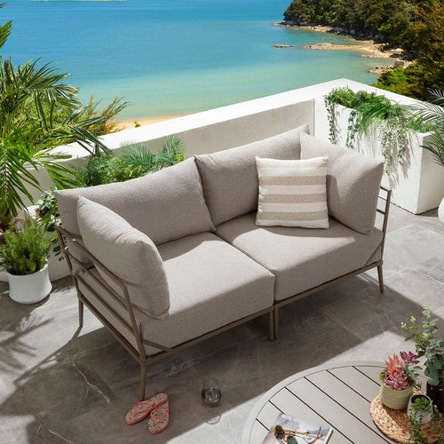 Cleo Modular Outdoor Garden Sofa Set Latte Cream 170cm S2