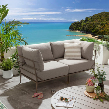 Quatropi Modular Outdoor Garden Sofa Set Aluminium Cream Beige 170cm