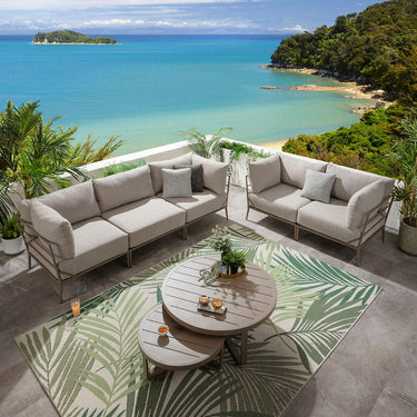 Quatropi Modular Outdoor Garden Sofa Set Aluminium Cream Beige 255cm