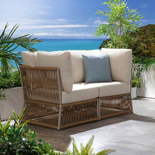 Cole Modular Outdoor Garden Sofa Set Neutral Honey 148cm S2