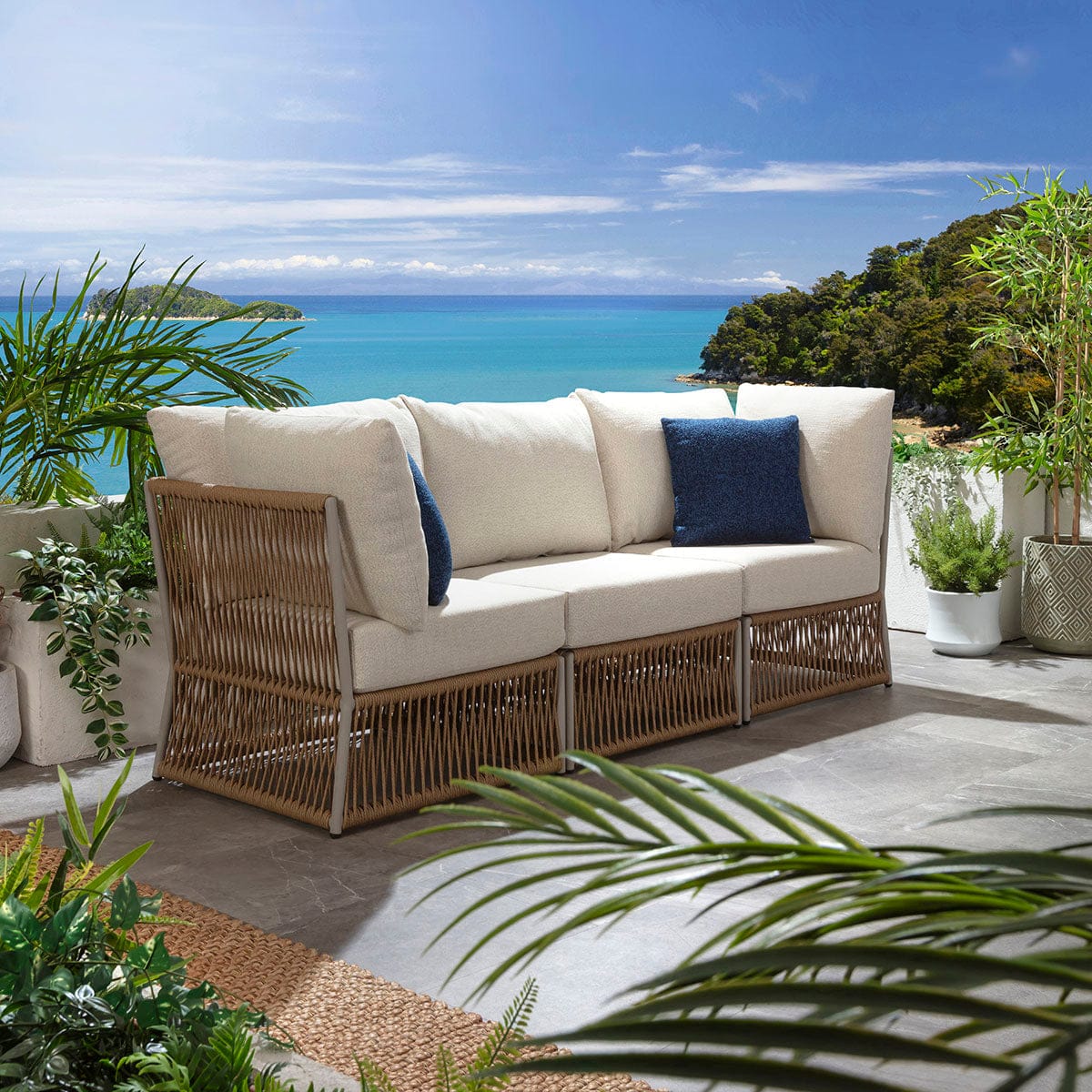 Modular Outdoor Garden Sofa Set Aluminium Neutral Beige 218cm Quatropi modular-outdoor-garden-sofa-set-aluminium-neutral-beige-218cm-quatropi