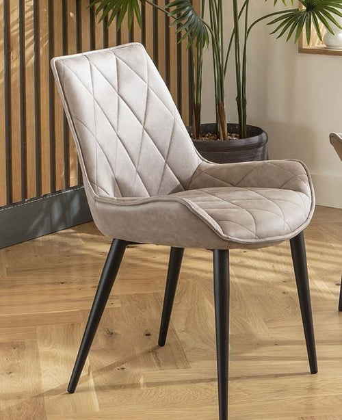 Quatropi Mollie Fabric Dining Chair Light Grey
