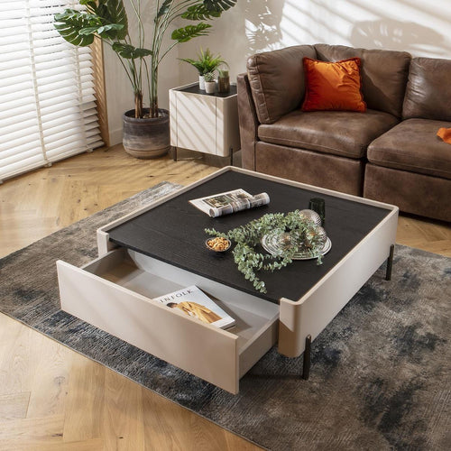 Newton Square Coffee Table Matte Chalk 100cm