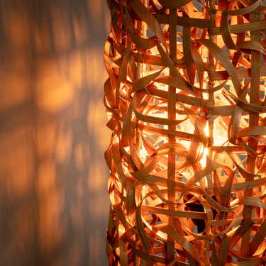 Quatropi Niki Modern Natural Bamba Wicker Floor Lamp 150cm