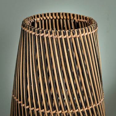 Quatropi Niki Modern Palm Combi Wicker Weave Floor Lamp 100cm