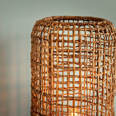 Quatropi Niki Modern Stone Wicker Floor Lamp 140cm