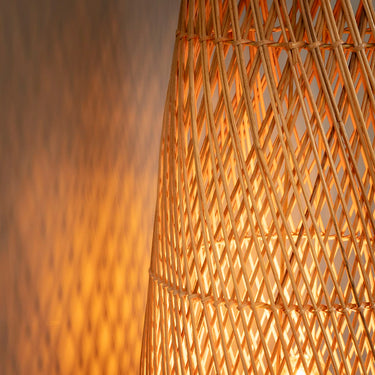 Quatropi Niki Modern Torpedo Rattan Wicker Floor Lamp 150cm