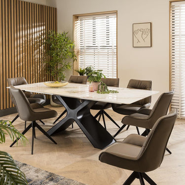 Quatropi Nora 8 Seater Ceramic Dining Set Grey