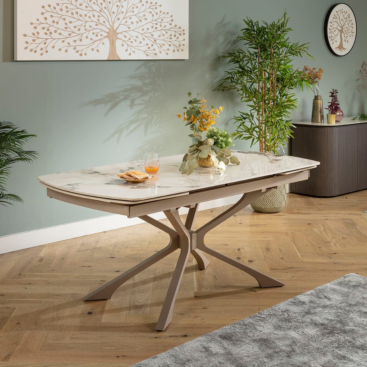 Large 8 Seater Extendable Dining Table and Chairs Set Grey White ...