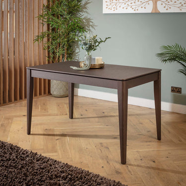Quatropi Oscar & Ruben 6 Seater Extendable Dining Set Yellow Gold & Brown Wood