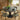 Quatropi Oscar & Venus 4 Seater Round Extendable Dining Set Green & Black Ceramic