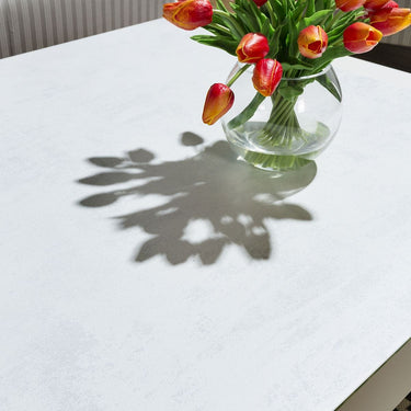 Quatropi Outdoor Side End Table in White Alum with Ceramic Top Garden Luxury
