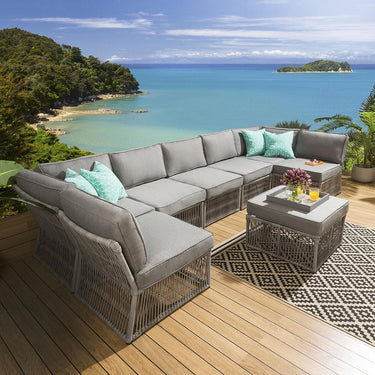 Quatropi Pair of Luxury 450mm Outdoor Scatter Cushion Mint Geometric
