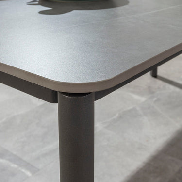 Quatropi Pharos Ceramic Outdoor Dining Table 6 Seater Garden Table Grey 180x90cm