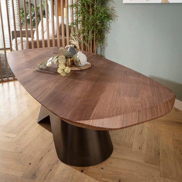 Quatropi Phoenix Large Wooden 8 Seater Dining Table Walnut & Copper 240x110cm