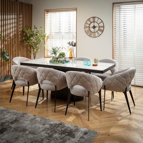 Piper & Hastings Modern 8 Seater Dining Set Grey Ceramic