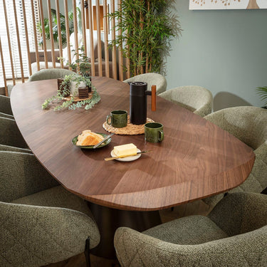Quatropi Piper & Phoenix Large Modern 8 Seater Dining Set Green & Walnut