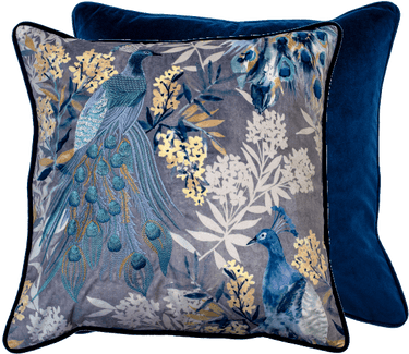 Quatropi Pippa Peacock Velvet Scatter Cushion 45cm