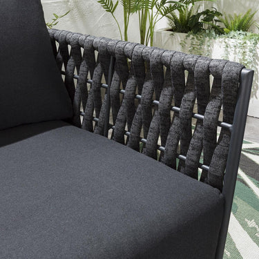 Quatropi Premium 3 Seater Outdoor Patio Garden Sofa Couch Grey Rope 189cm