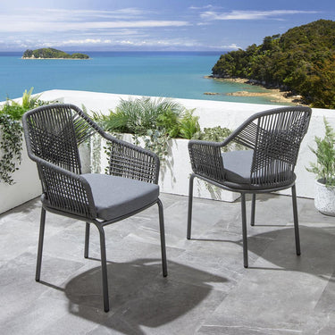Quatropi Premium 4 Seat Square Ceramic Outdoor Garden Dining Set Aluminium Grey