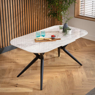Quatropi Premium 5 Seater Extendable Corner Bench Dining Set Green & Grey Ceramic LRT
