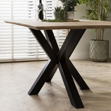 Quatropi Premium 8 Seater Wooden Dining Room Table For 8 Natural Star Leg 190cm