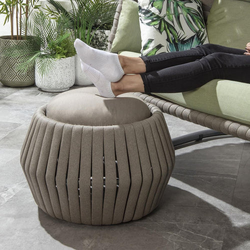 Sundowner Round Outdoor Footstool Coffee 62cm