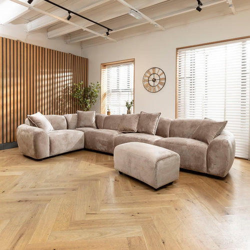 Maddie 5 Seater Modular Corner Sofa Bubbly Warm Grey Beige 373x205cm 8