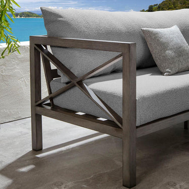 Quatropi Premium Outdoor Garden Armchair Modern Wood Effect Aluminium Grey