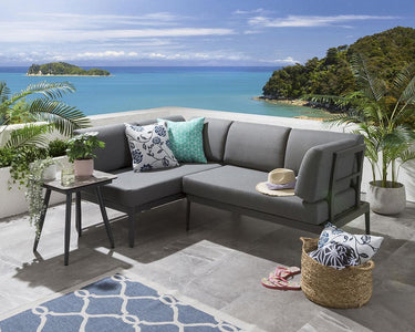 Quatropi Premium Small Outdoor Garden Side End Coffee Table Grey Ceramic 45cm