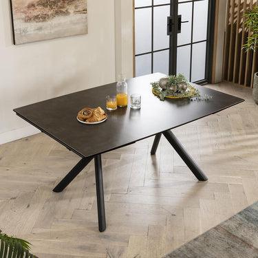 Quatropi Premium Wide Extending Ceramic 10 Seat Dining Table Grey Slate 160-240cm