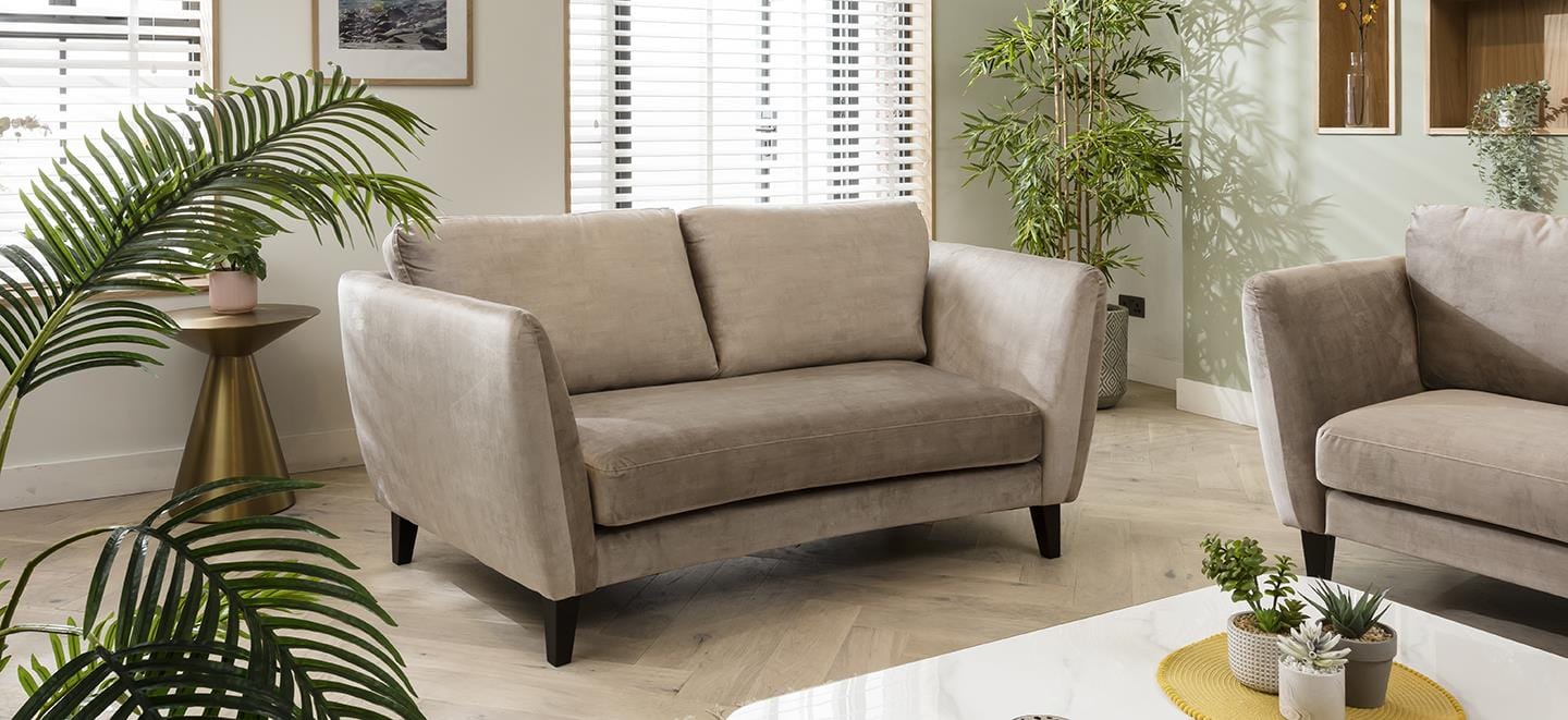 Quatropi Quatropi 2 Seater Sofa - Compact Curved Sofa - Choose Your Fabric - 184cm