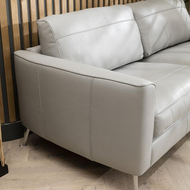 Quatropi Quatropi 3 Seater Premium Modern Sofa - Real Leather Grey- 215cm In Stock