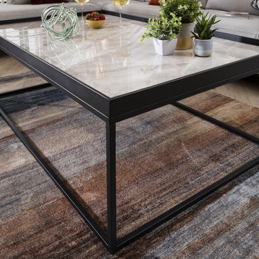 Quatropi Quatropi Ceramic Grey Coffee Table - Large Rectangle Ceramic 140x90cm