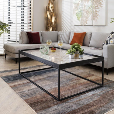 Quatropi Quatropi Ceramic Grey Coffee Table - Large Rectangle Ceramic 140x90cm