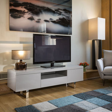 Quatropi Quatropi Designer Darcy TV Stand / Cabinet Unit 1.6m Grey Gloss