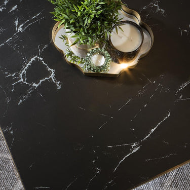 Quatropi Quatropi Exclusive Square Side Lamp Table Ceramic Marble 65cm Black