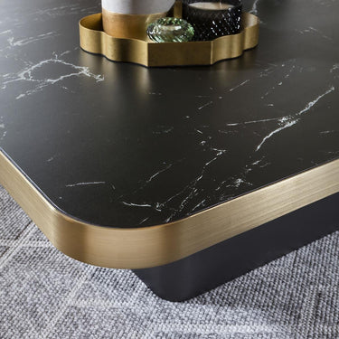 Quatropi Quatropi Exclusive Square Side Lamp Table Ceramic Marble 65cm Black
