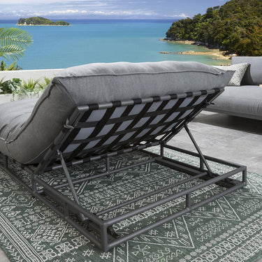 Quatropi Quatropi Large Garden Cushioned Sun Lounger Premium Outdoor Grey
