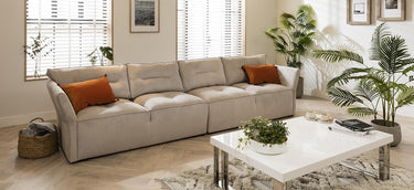 Quatropi Quatropi Large Modular Straight Sofa Mink 4m - In Stock Quick Delivery