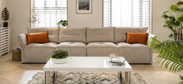 Quatropi Quatropi Large Modular Straight Sofa Mink 4m - In Stock Quick Delivery